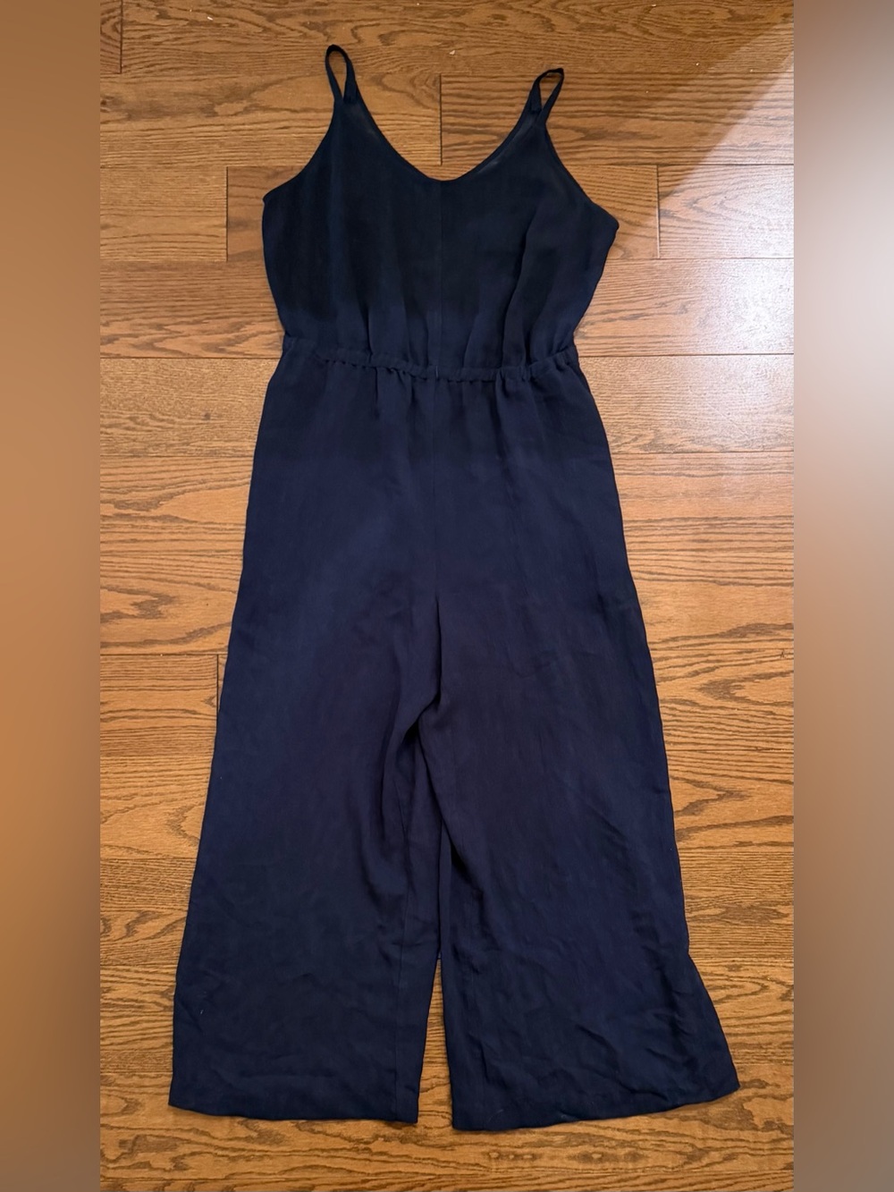 Raquel Allegra Navy V-Neck Wide-Leg Jumpsuit - Large